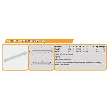 LED 45 Degree Light - 265mm - Image 2